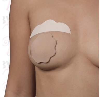 Taśmy do biustu i nakładki materiałowe - Bye Bra Breast Lift & Fabric Nipple Covers Miseczka F-H 3 pary